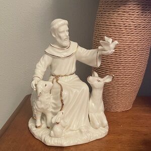 Vintage 1998 Geo. Z. Lefton St. Francis of Assisi Music Box Figurine Porcelain